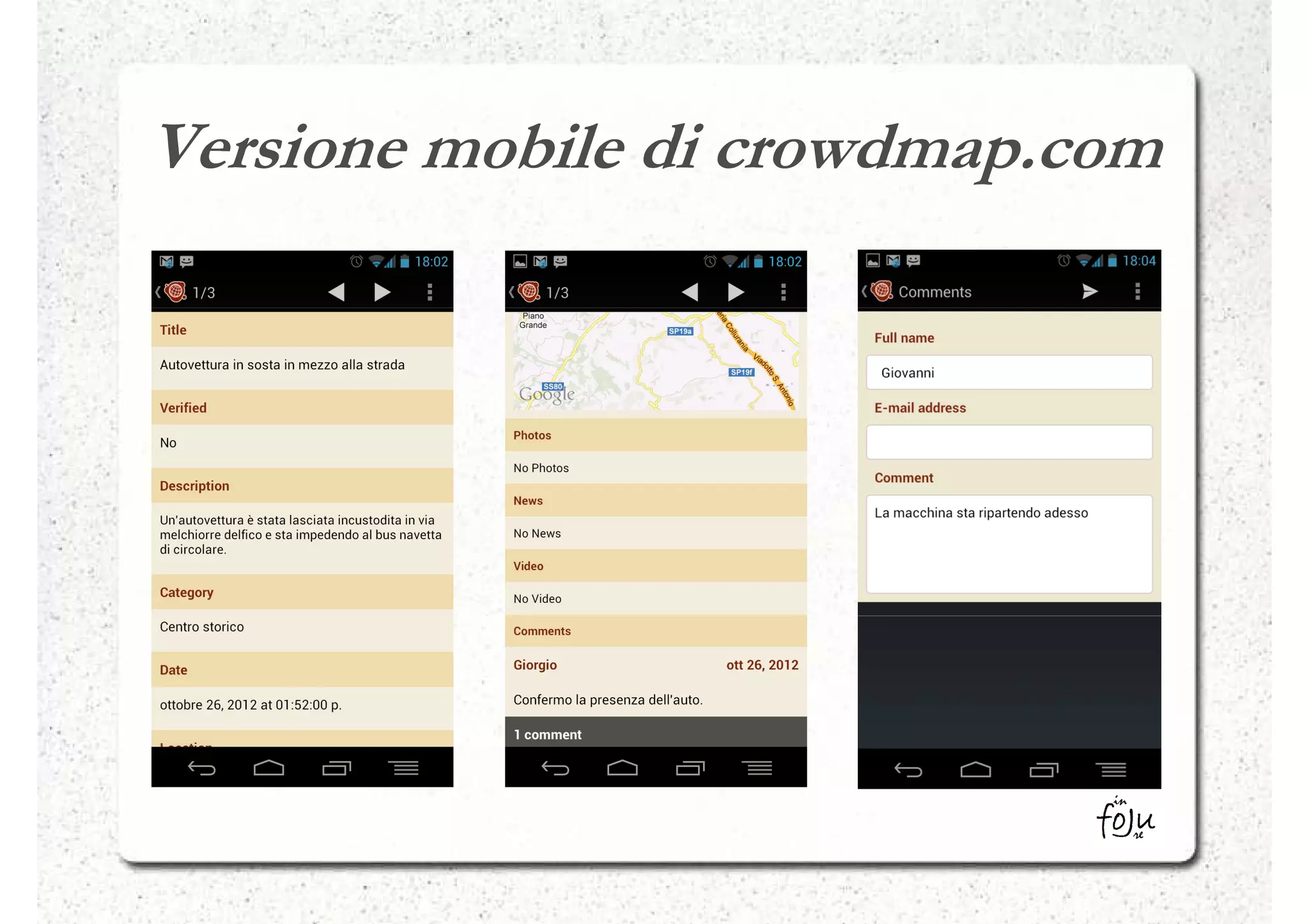 Versione mobile di crowdmap.com
 