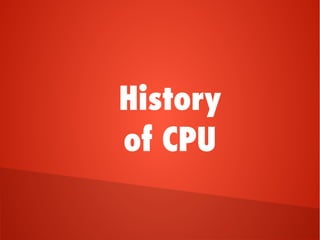 History
of CPU
 