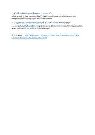 Linux Development in 2026: Why Businesses Choose Linux for Modern ...