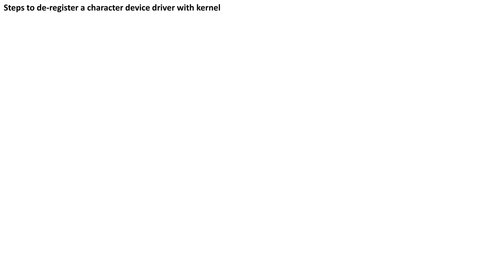 Steps to de-register a character device driver with kernel
 