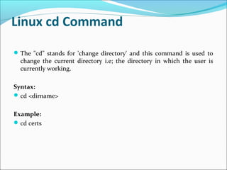 Linux directory commands:more options on cd and ls command | PPT