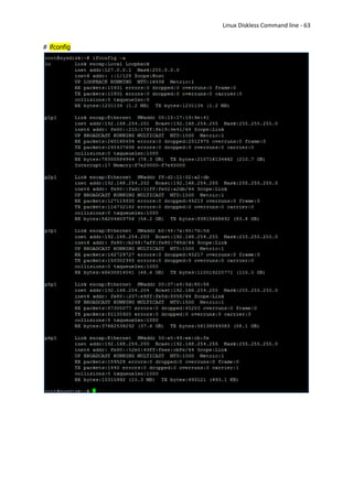 Linux Diskless Command line - 63


# ifconfig
 