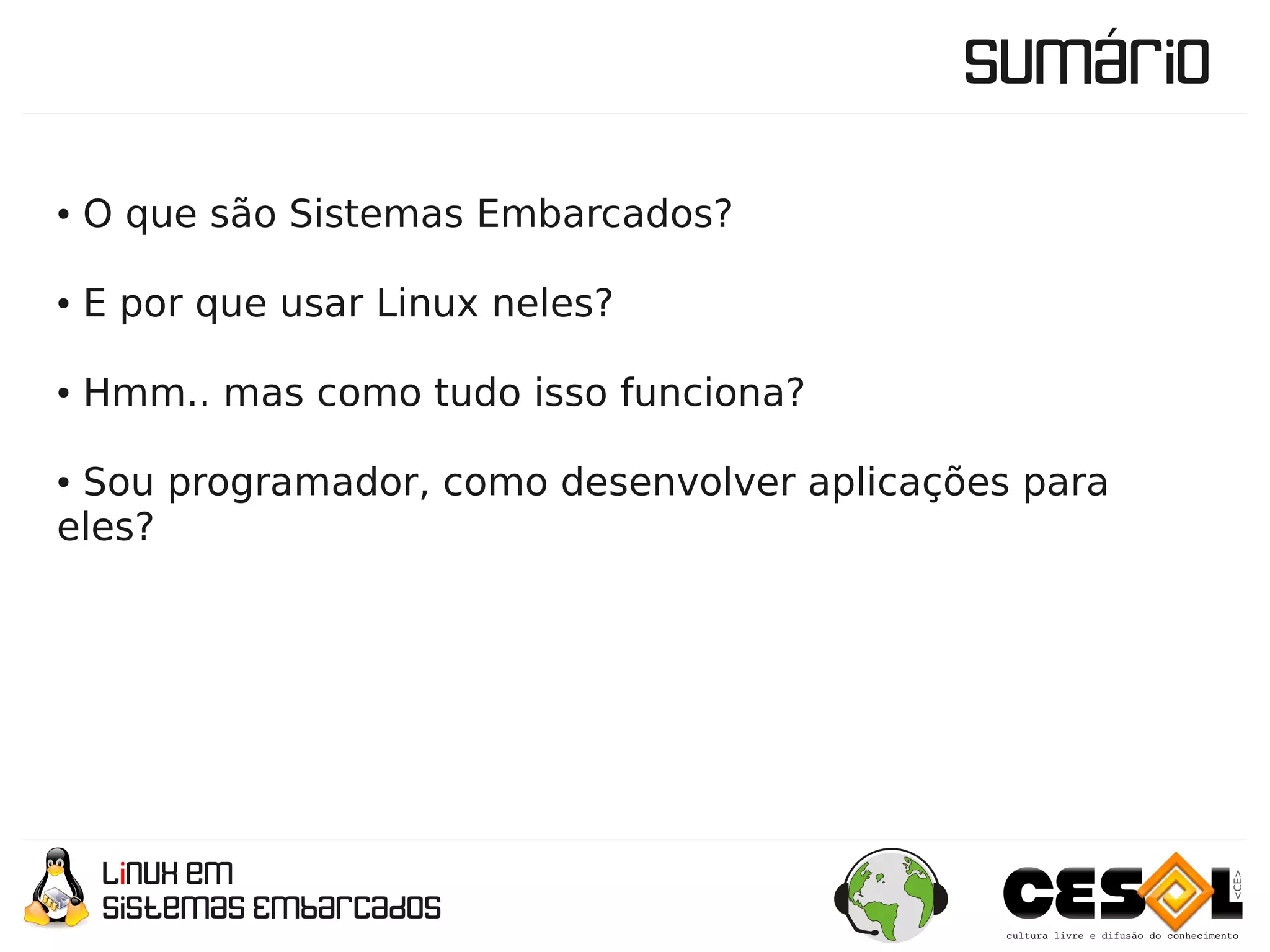 Linux em Sistemas Embarcados