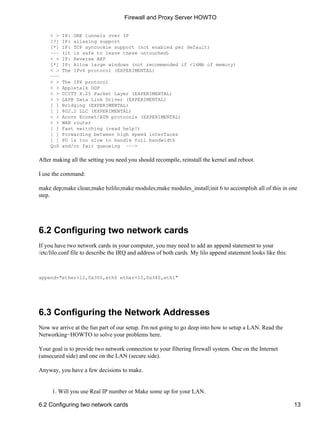 Linux firewall and proxy server howto | PDF