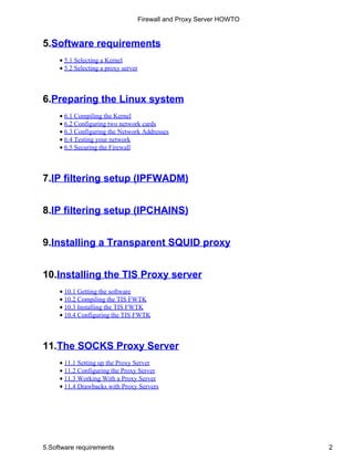 Linux firewall and proxy server howto | PDF