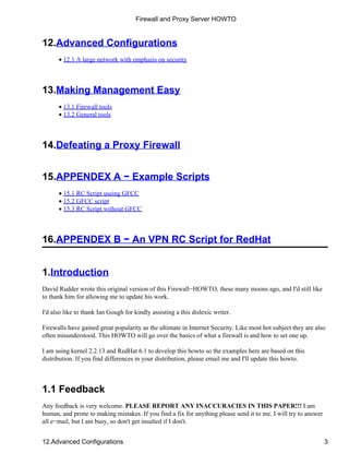 Linux firewall and proxy server howto | PDF
