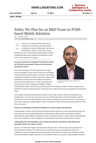 Xebia: We Plan for an R&D Team on FOSS-based Mobile Solutions