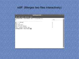 sdiff  (Merges two files interactively) 