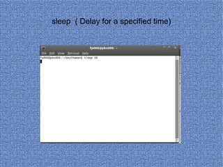 sleep  ( Delay for a specified time) 