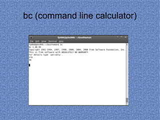 bc (command line calculator) 