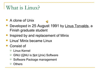 Linux history & features | PPT