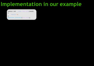 Implementation in our example
 