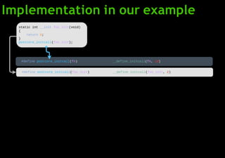 Implementation in our example
 