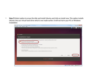 how to install ubuntu using virtual machine | PPTX