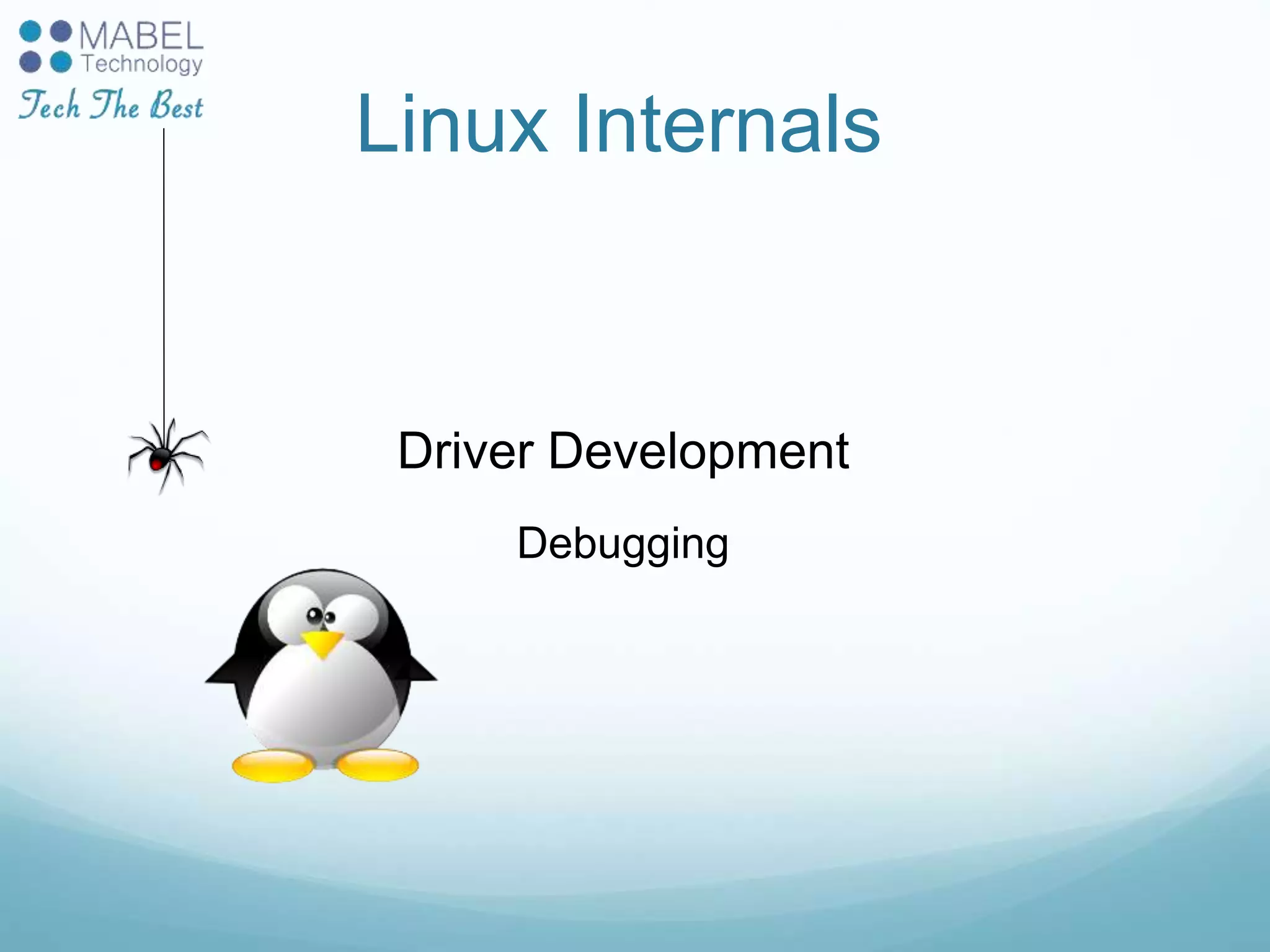 Linux Internals
Driver Development
Debugging
 