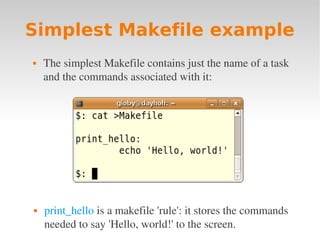 Linux intro 4 awk + makefile | PDF