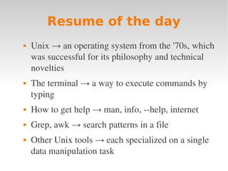 Linux intro 4 awk + makefile | PDF