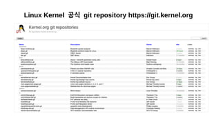 Linux Kernel 공식 git repository https://git.kernel.org
 