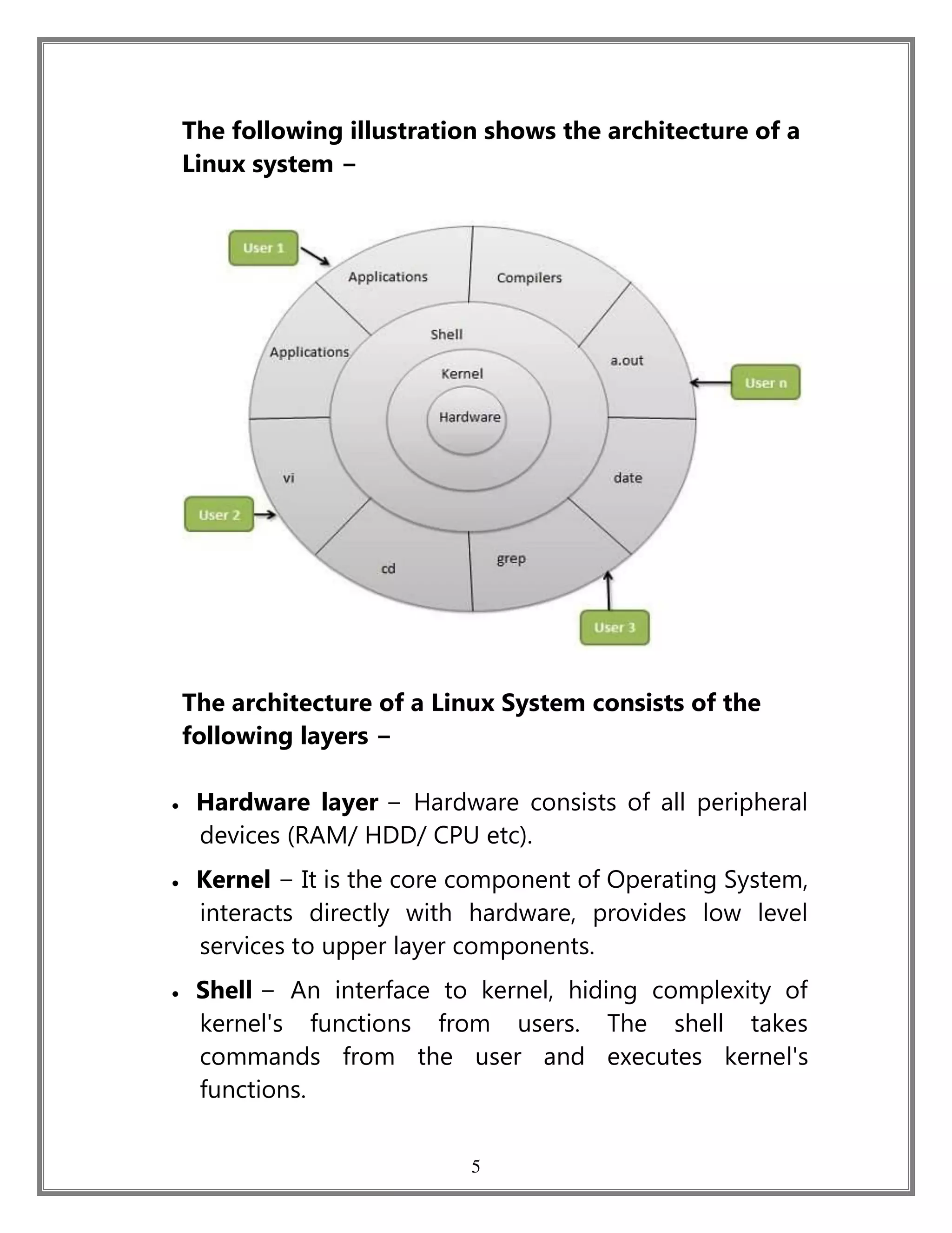 Linux kernel Architecture and Properties | PDF