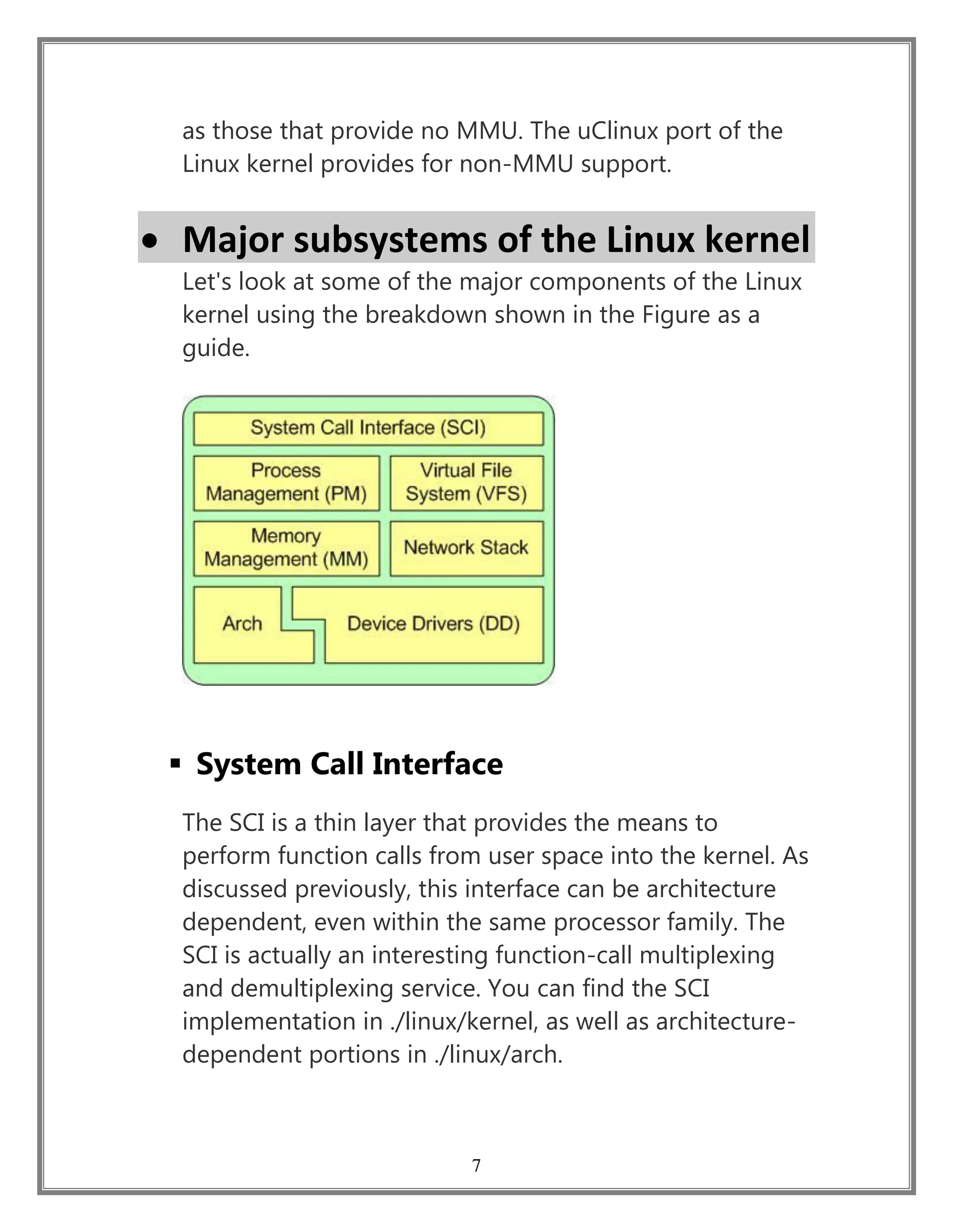Linux kernel Architecture and Properties | PDF