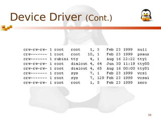 Device Driver

(Cont.)

39

 