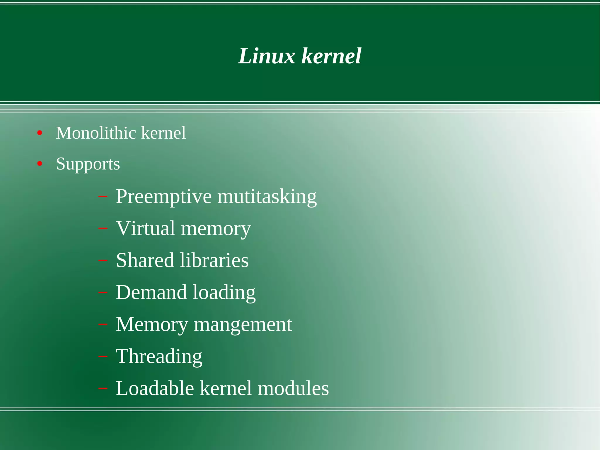 Linux kernel architecture | PDF | Operating Systems | Computer Software ...
