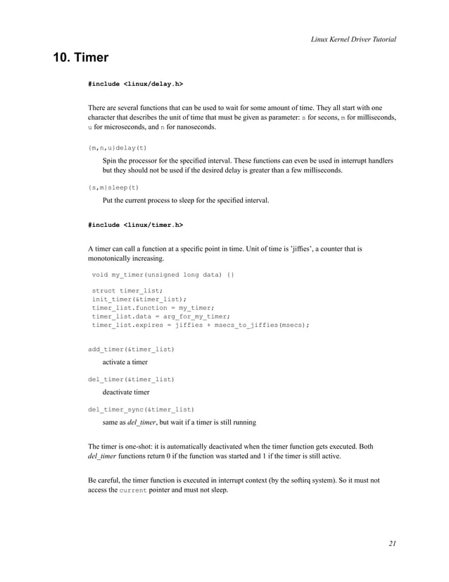Linux kernel driver tutorial vorlesung | PDF