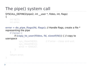The Linux Kernel Implementation of Pipes and FIFOs
