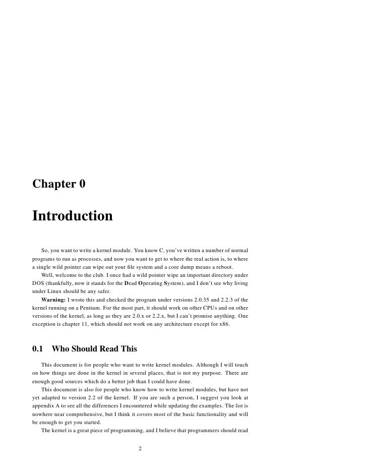 Linux Kernel Module Programming Guide