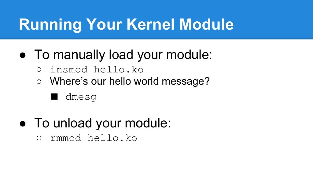 Linux kernel modules