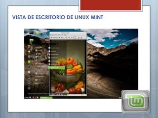 VISTA DE ESCRITORIO DE LINUX MINT
 