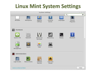 Linux Mint System Settings
 