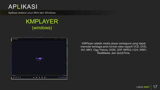 APLIKASI
MINT
KMPLAYER
(windows)
 