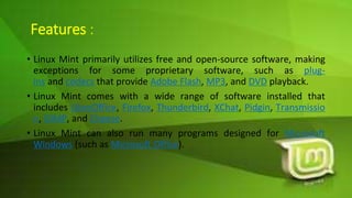 Linux Mint Programme Linux mint | PPTX