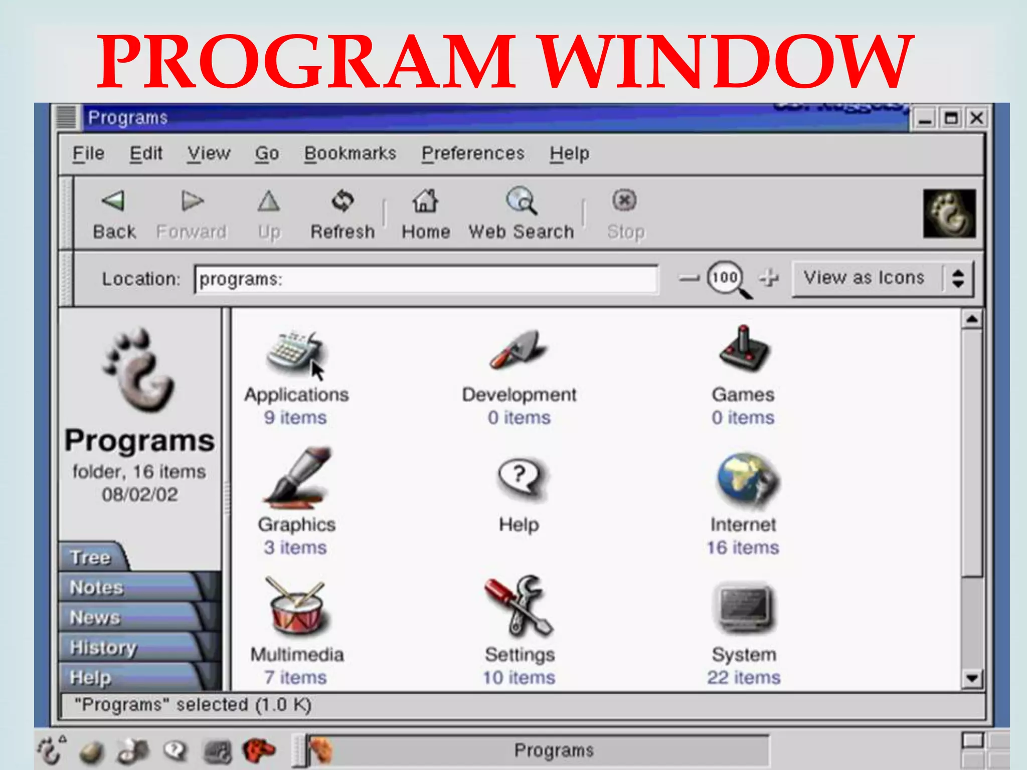 PROGRAM WINDOW


 