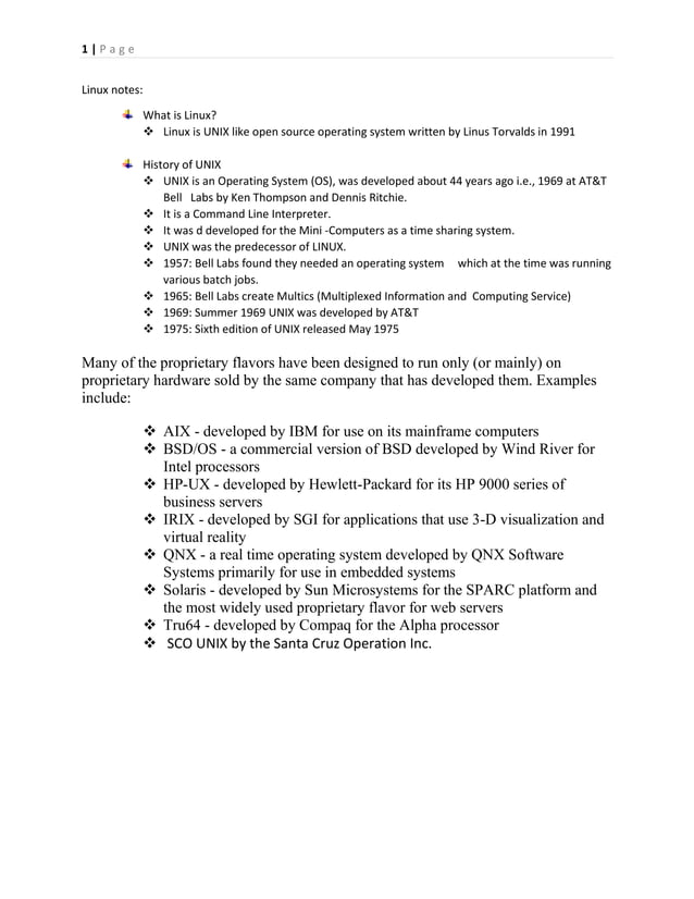 Linux notes | PDF