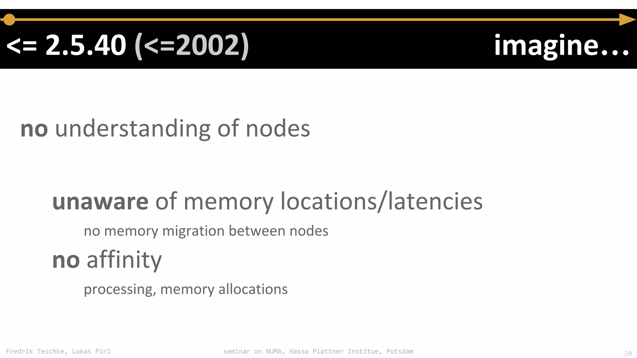 Fredrik Teschke, Lukas Pirl seminar on NUMA, Hasso Plattner Institue, Potsdam
…
20
 