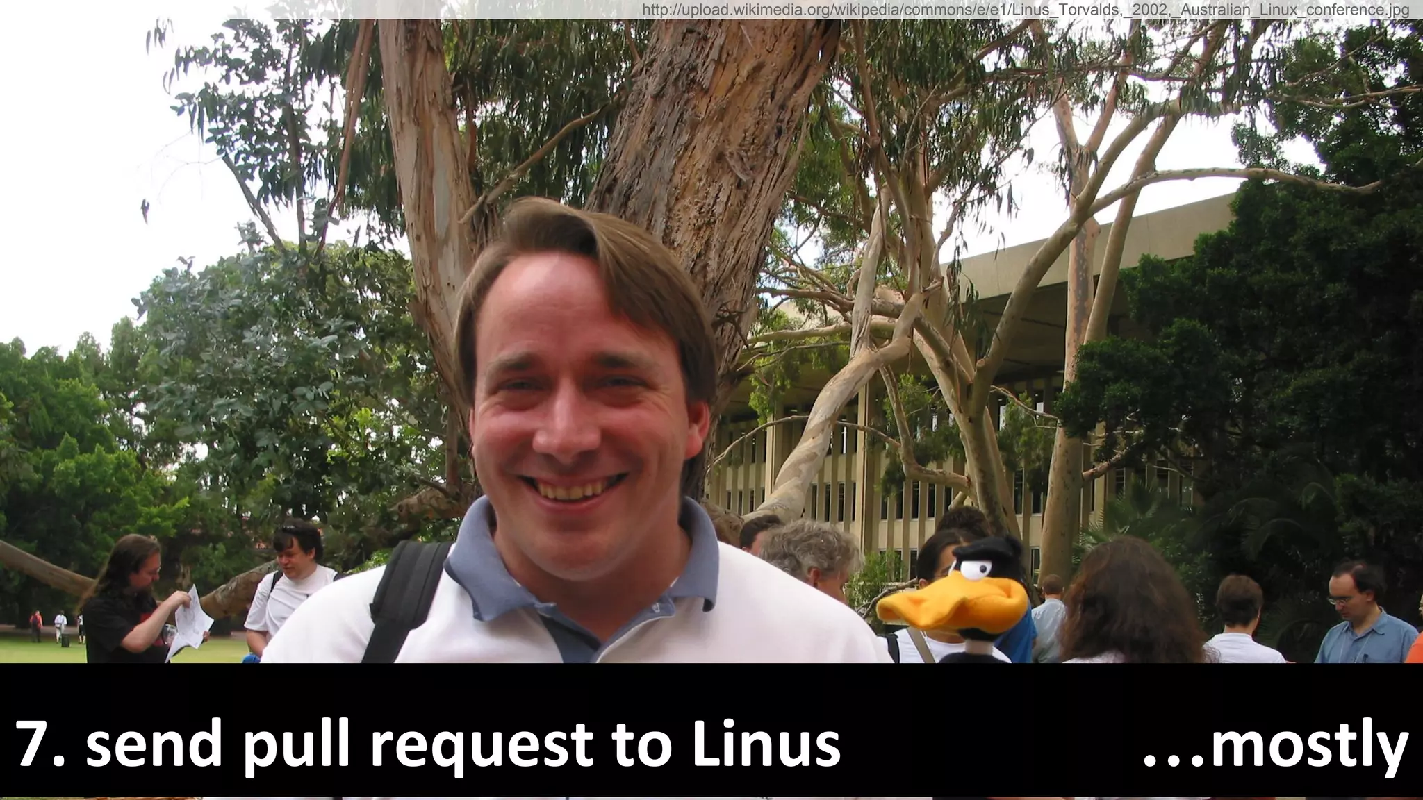 Fredrik Teschke, Lukas Pirl seminar on NUMA, Hasso Plattner Institue, Potsdam
http://upload.wikimedia.org/wikipedia/commons/e/e1/Linus_Torvalds,_2002,_Australian_Linux_conference.jpg
…
 