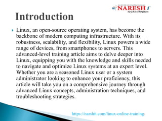 LINUX ONLINE TRAINING NareshIT | PPTX