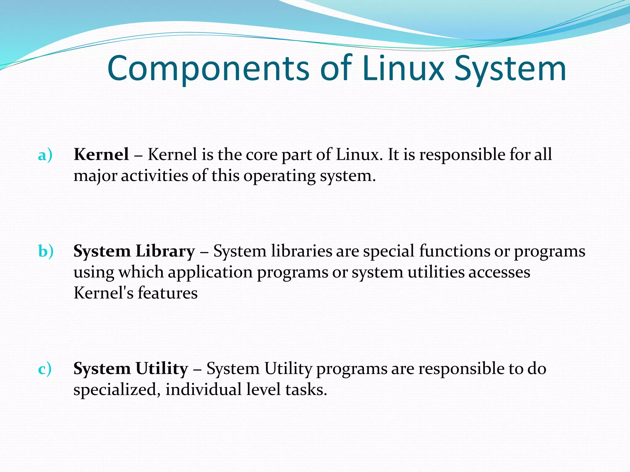 Linux operating system ppt | PPTX | Operating Systems | Computer ...
