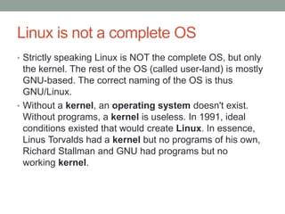 Linux operating systems and Bootable Pendrive | PPTX