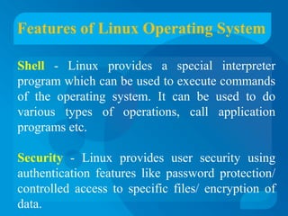Linux os and its features | PPT