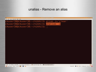 unalias - Remove an alias 