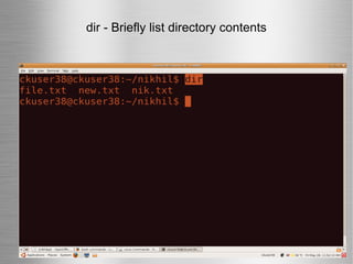 dir - Briefly list directory contents 