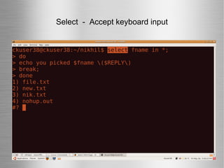 Select  -  Accept keyboard input 