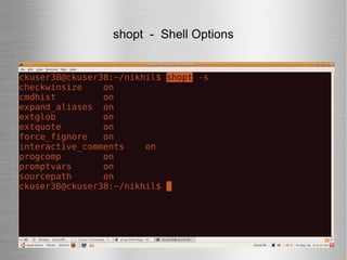 shopt  -  Shell Options 