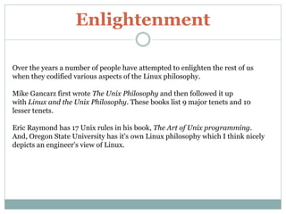 Linux principles and philosophy | PPTX