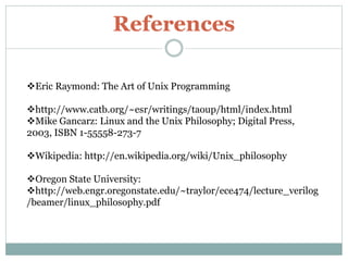 Linux principles and philosophy | PPTX