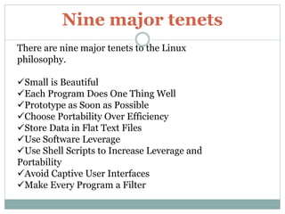 Linux principles and philosophy | PPTX