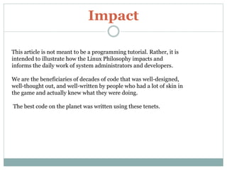 Linux principles and philosophy | PPTX